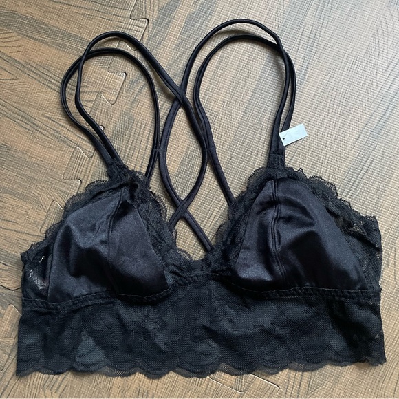 NWT PINK Victoria’s Secret Lightly Lined Lace Bralette, Black - Picture 4 of 6